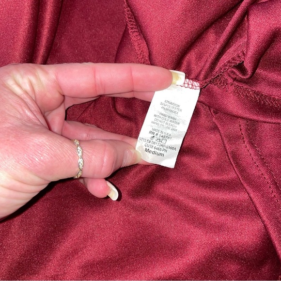 Stitch Fix 41 Hawthorne Geometric Wrap Dress Burgundy Gray fit flare 3/4 sleeve - Picture 9 of 12